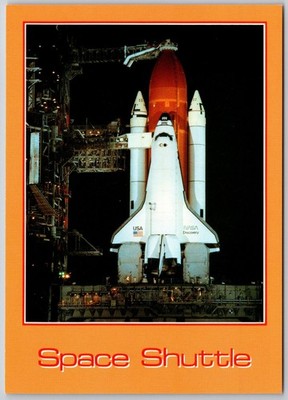 Vintage NASA Space Shuttle Discovery Postcard Launch Pad Photo