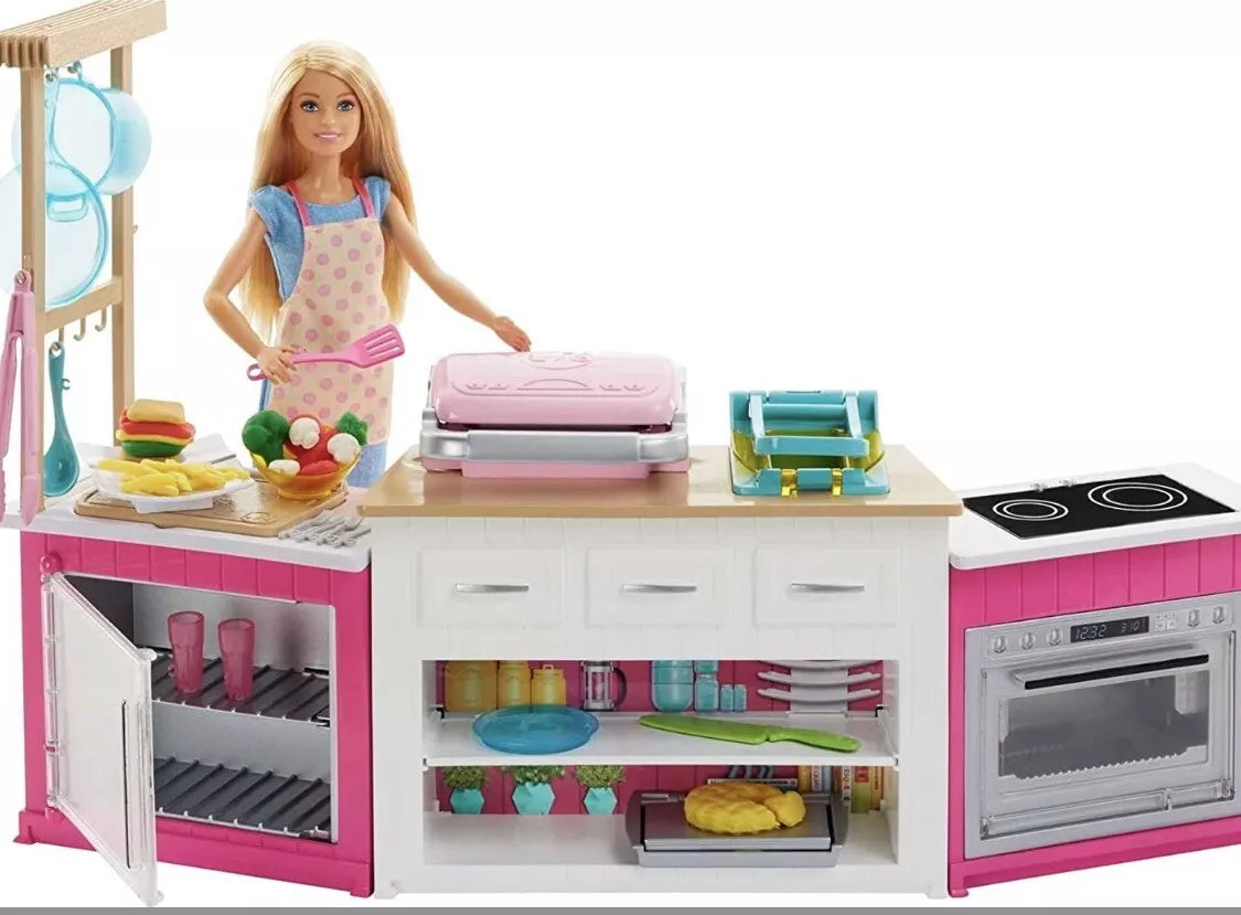 Barbie Ultimate Kitchen Playset - Doll & 20+ Accessories, Lights