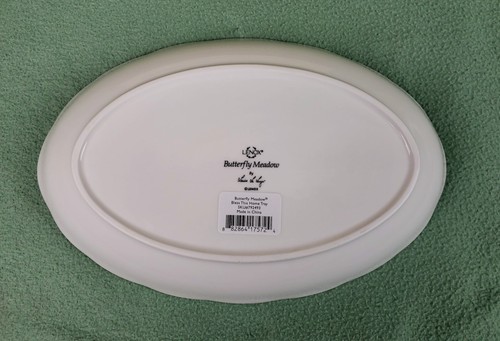 LENOX Butterfly Meadow Bless This Home Tray Oval Dinner Dish Platter Bowl 11"x7" - Picture 4 of 7