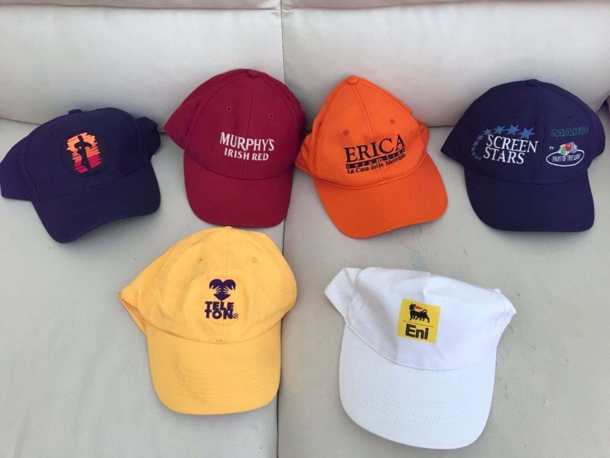 Cappello visiera uomo blu giallo rosso bianco arancione