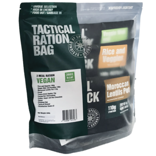 Tactical Foodpack Ration Bag - Vegan 3 Meal - Vegan ration Bag- ivtactical.com - Picture 1 of 2