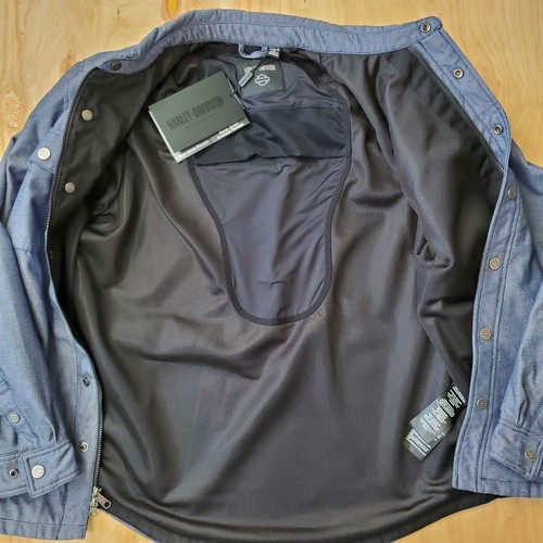 HARLEY DAVIDSON Operative Riding Textile Blue Heavy Shirt Jacket Men's L - Picture 10 of 17