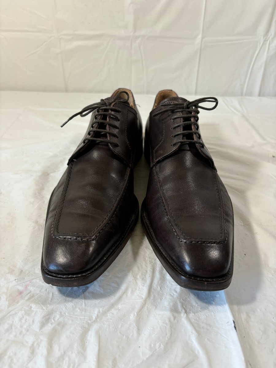 Barneys New York Mens 11 M Brown Leather Square Toe Oxfords  display picture 3