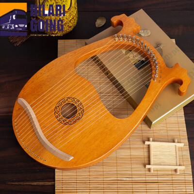 16 Strings  Lyre Harp Mahogany Body With Tuning Key String Cartridge NEW