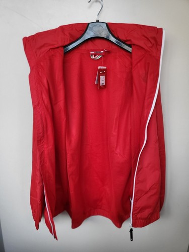 FERRARI sz S RAIN JACKET WINDBRAKER PACKABLE HOOD LINED LOGO ZIP LIGHT RED NEW - Picture 10 of 14