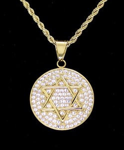 Authentic 6 Point Star CZ Pendant Gold Plated 24" Rope Never Fade/Tarnish