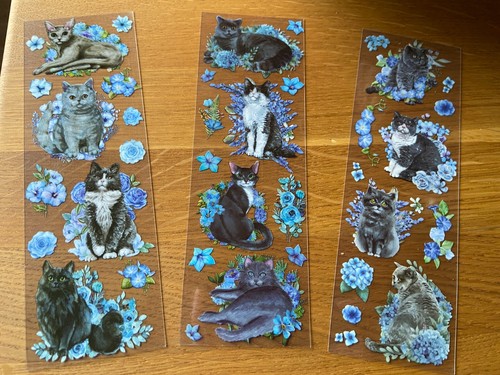 Aufkleber 24 Premium Katzen Sticker Geschenke Verzierung Karten Scrapbooking NEU - Bild 6 von 14