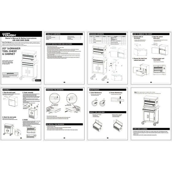 Caja de herramientas Hyper Tough de acero de alta resistencia de 20", capacidad de 400 libras, negra Foto 3 de 4