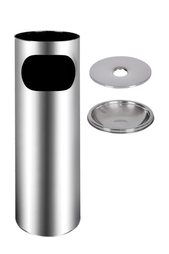Cenicero cubo de basura cenicero negro plata 58cm 18L - Imagen 17 de 20