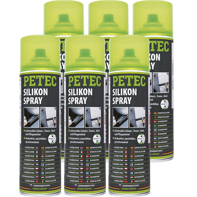 Petec Silikonspray 6x 500ml Entfetter Pflege Schmiermittel Gleit- + Trennmittel