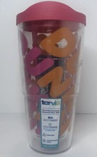 New Dunkin 2019 Travel Mug/ Tervis Tumbler 24oz Pink With Straw Made in USA