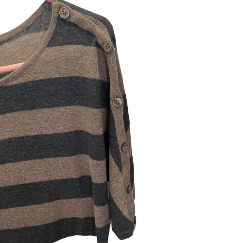 Express Women's Super Soft 3/4 Dolman Sleeve Sweater Top Brown/Tan Stripes Sz S - Picture 3 of 4
