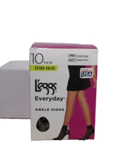 New Women's Leggs L'eggs Everyday  10 pairs  Suntan  Ankle Highs Sheer Toe OS