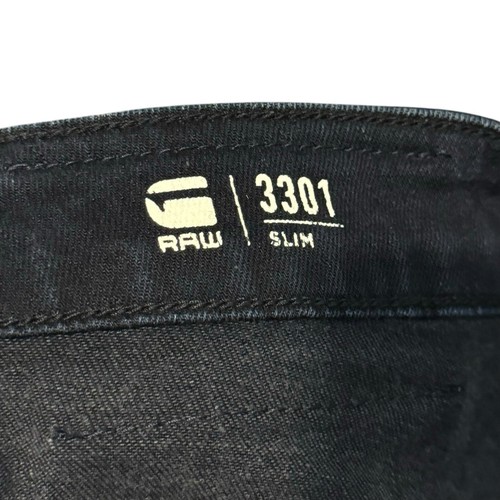 Jeans G-Star 3301 slim fit grezzo denim blu scuro taglia W30 x L30 - Foto 8 di 12