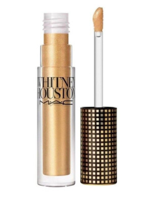 Mac WHITNEY HOUSTON Lipglass NIPPY'S SHIMMERY GOLD Full Size Lip Gloss RARE BNIB