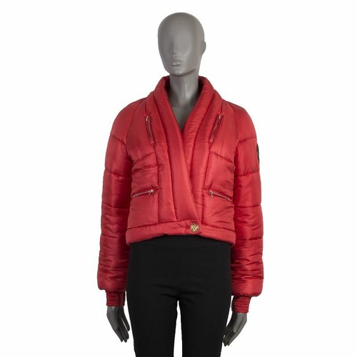 red silk APRES SKI Puffer Down Jacket 