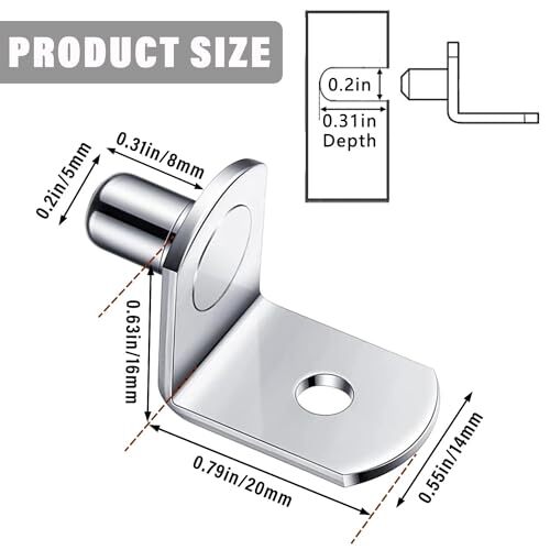 5mm Shelf Support Peg,Support Cabinet Shelf Pins,Shelf Bracket Pegs 30 Silver - Bild 2 von 7
