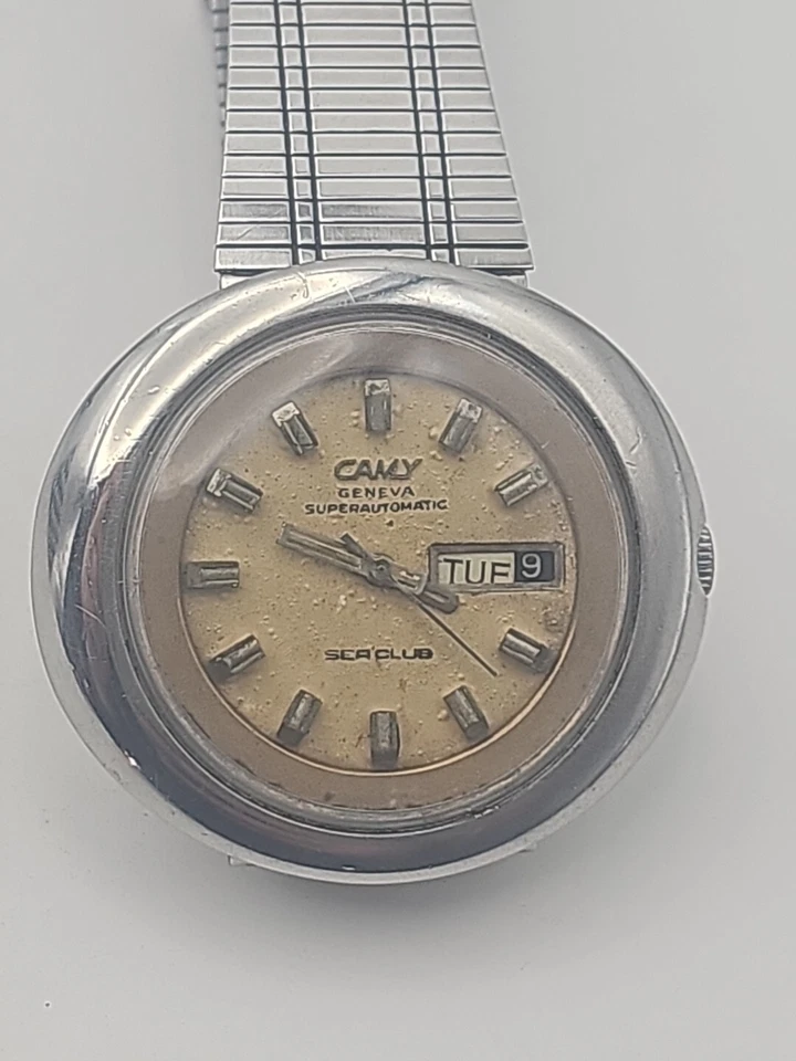 CAMY GENEVA AUTOMÁTICO Sea Club vintage 7441 SUIZO HOMBRE reparado Foto 2 de 4