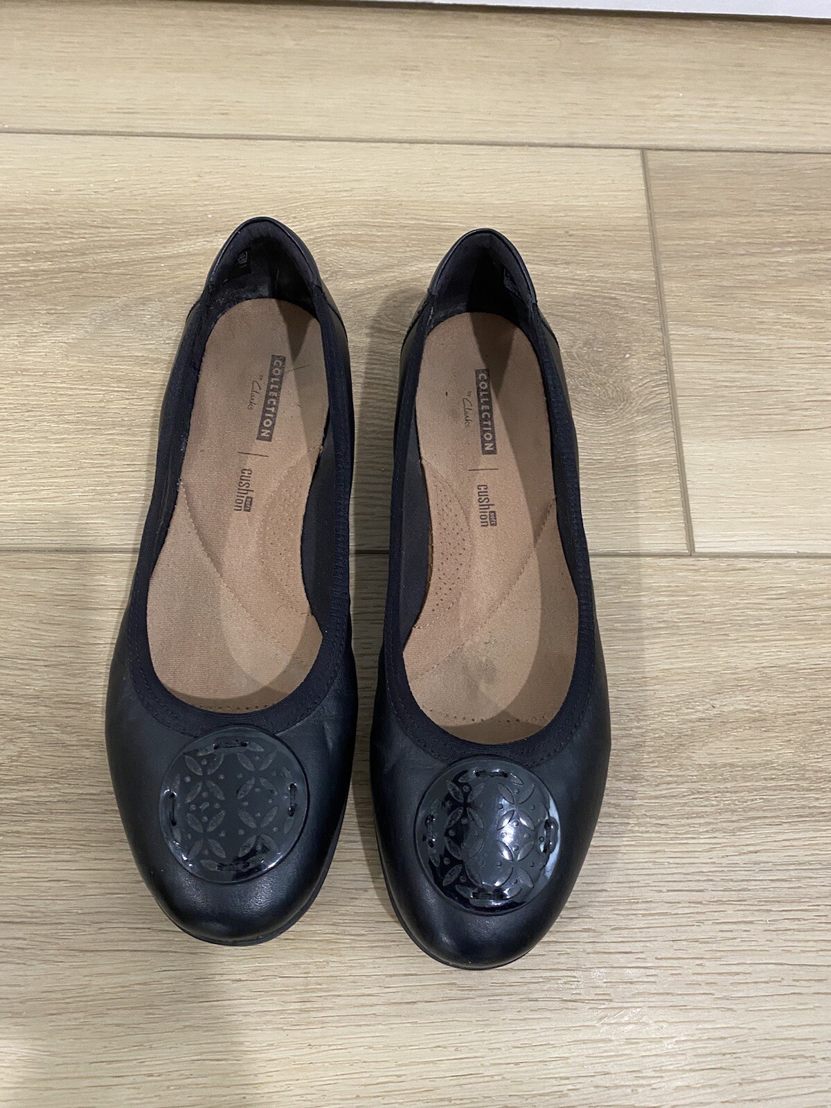 Clarks Soft Collection Ballet Flat Black sz 9 Gem