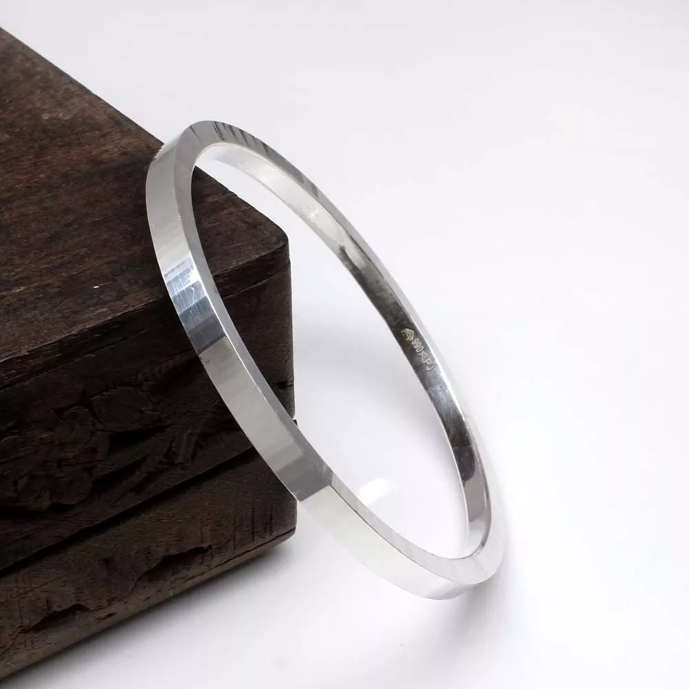 Pure 990 Silver Hallmarked Mens solid Kada Bangle Bracelet eBay