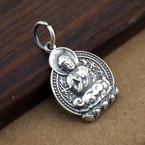Colgante de plata esterlina 925 Buda amuleto oración hágalo usted mismo dije A2150 - Imagen 14 de 35