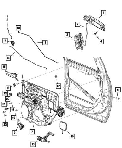 Manija exterior de puerta derecha para Dodge Ram 2010-2018 (N/P 1GH261TWAG)