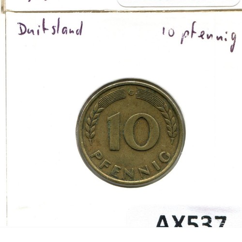 10 PFENNIG 1949 C WEST & UNIFIED DEUTSCHLAND GERMANY Münze #AX537.D - 第 3/6 張圖片