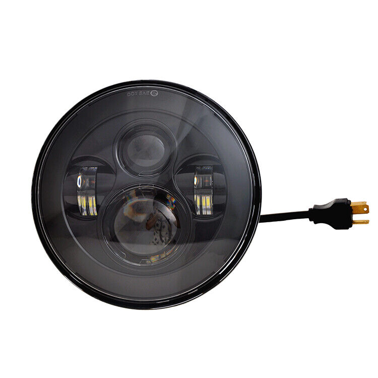 Black Pair 7inch Round LED Headlights Hi/Lo Beam For Datsun Black Pair 7inch Round LED Headlights Hi/Lo Beam For Datsun