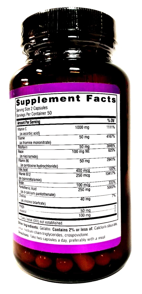 Twinlab Stress Complejo B con Vitamina C, 100 Cápsulas Foto 3 de 3