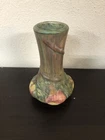 Antique WELLER "BALDIN" ROSE BUD VASE 6" Bulbous APPLE TREE MOTIF VTG