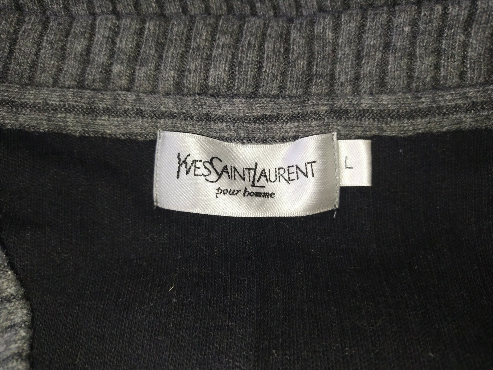 Maglione lana vintage Yves Saint Laurent Pour Homme Boxy Fit Baggy taglia L grigio maglia a costine
