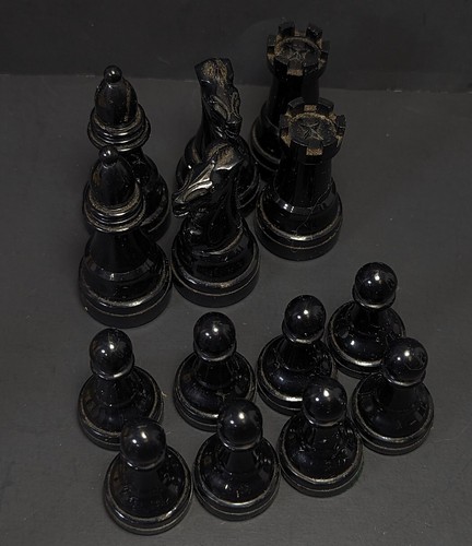 Vintage ES Lowe ANRI King & Queen mit klassischen Schachfiguren MODIFIZIERT KOMPLETTSET - Bild 7 von 8