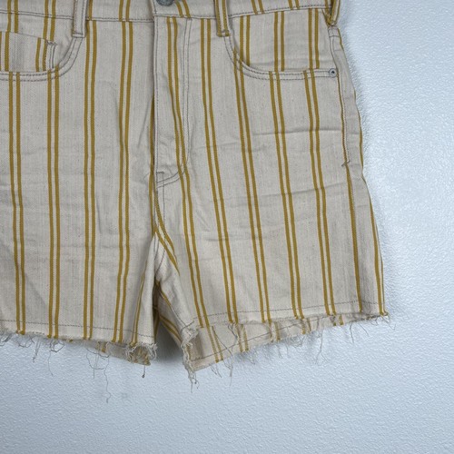 Anthropologie Pilcro Womens Denim Yellow Stripe Shorts Sz 28 - Picture 4 of 8