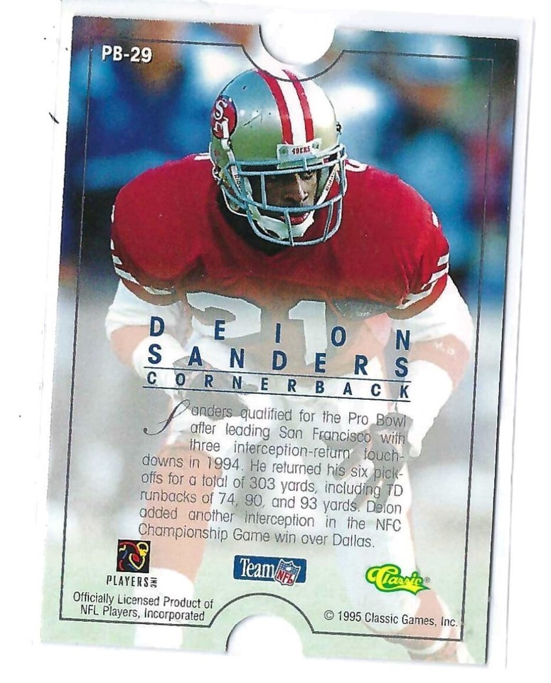 1995 Classic Pro Line Pro Bowl Hawaii Deion Sanders San Francisco