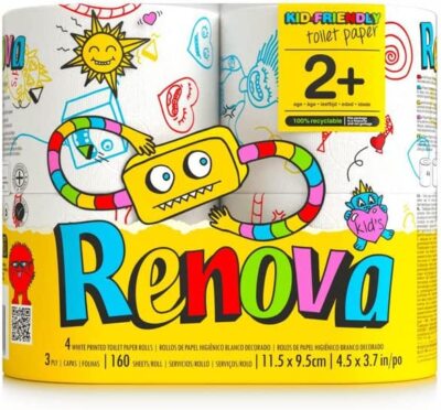 Toilettenpapier Renova Kids Friendly - bedruckt mit Kindermotiven - 3-lagig - Re