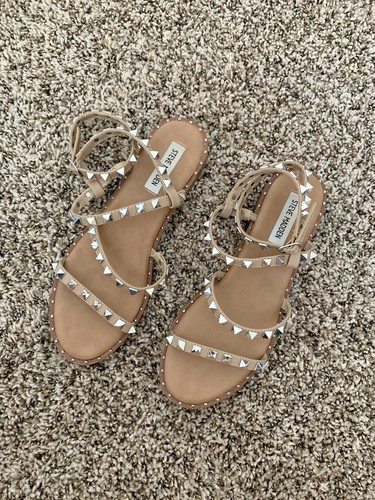 Steve Madden Travel Studded Sandal, Women's Size 8.5, Tan | eBay