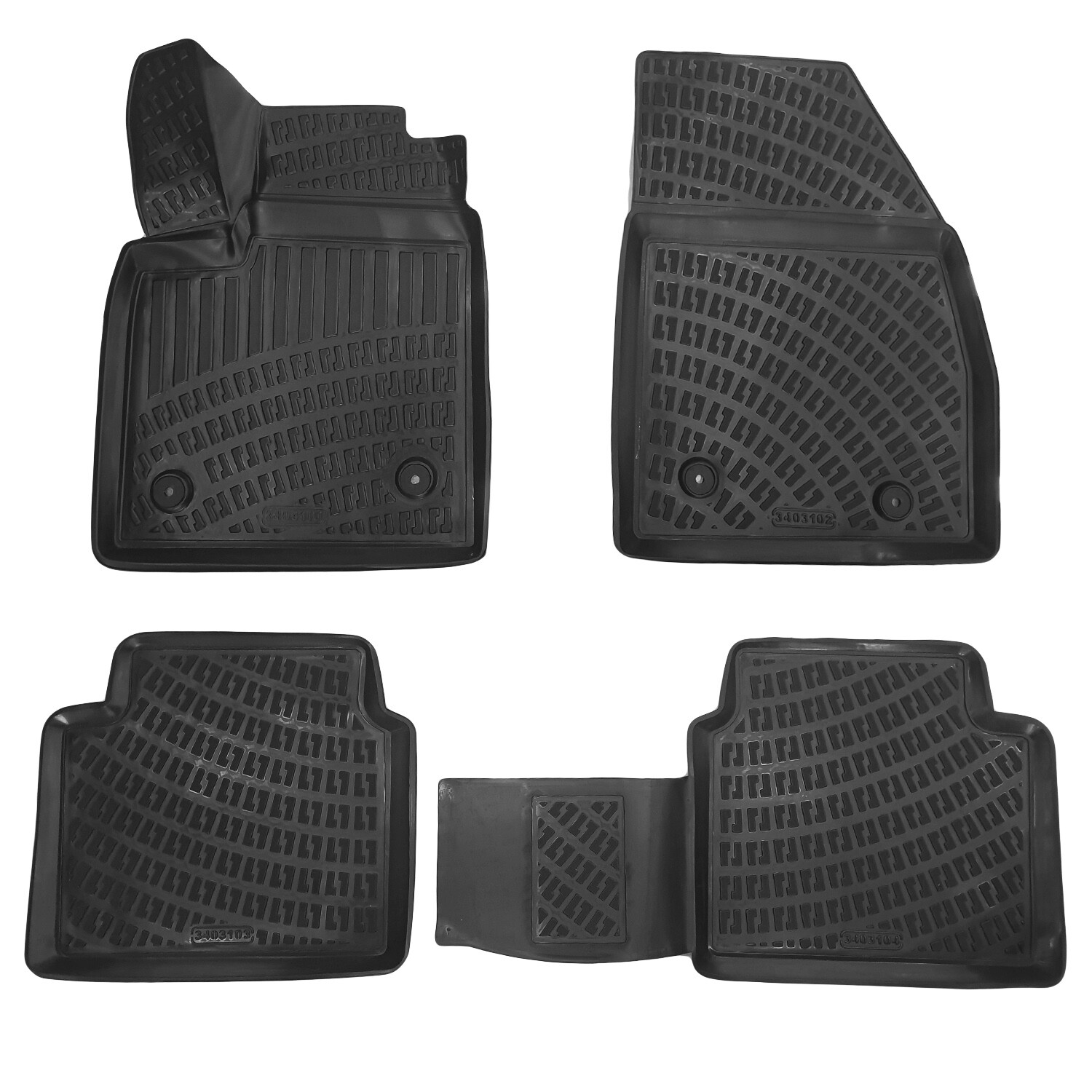 Tapis de Sol en Caoutchouc Noir pour Ford Focus 5 2018-2021 Haute Résistance Inodore