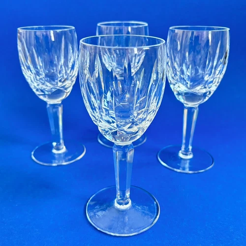 4 Waterford Crystal Kildare White Wine Goblets Glasses 5.75” Vintage Ireland