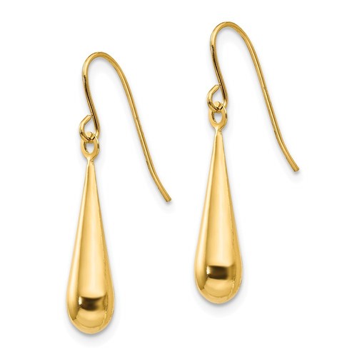 Real 14kt Yellow Gold Madi K Teardrop Dangle Earrings - Picture 2 of 5