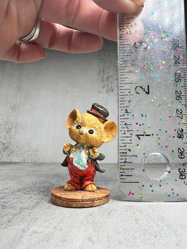 Statuina bambino 2" vintage enesco mouseville topolino hobo - Foto 7 di 7