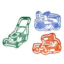 LAWN MOWERS YARD LANDSCAPING EQUIPMENT SET OF 3 COOKIE CUTTER MADE IN USA PR1648