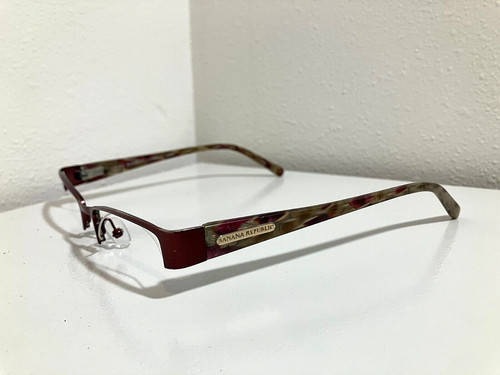Banana Republic Larissa Eyeglasses 023B Half Rim Red Metal Frames 135 mm