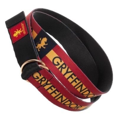 Harry Potter GRYFFINDOR Webbed D-Ring Belt Adjustable Lion Mascot Ron Hermione