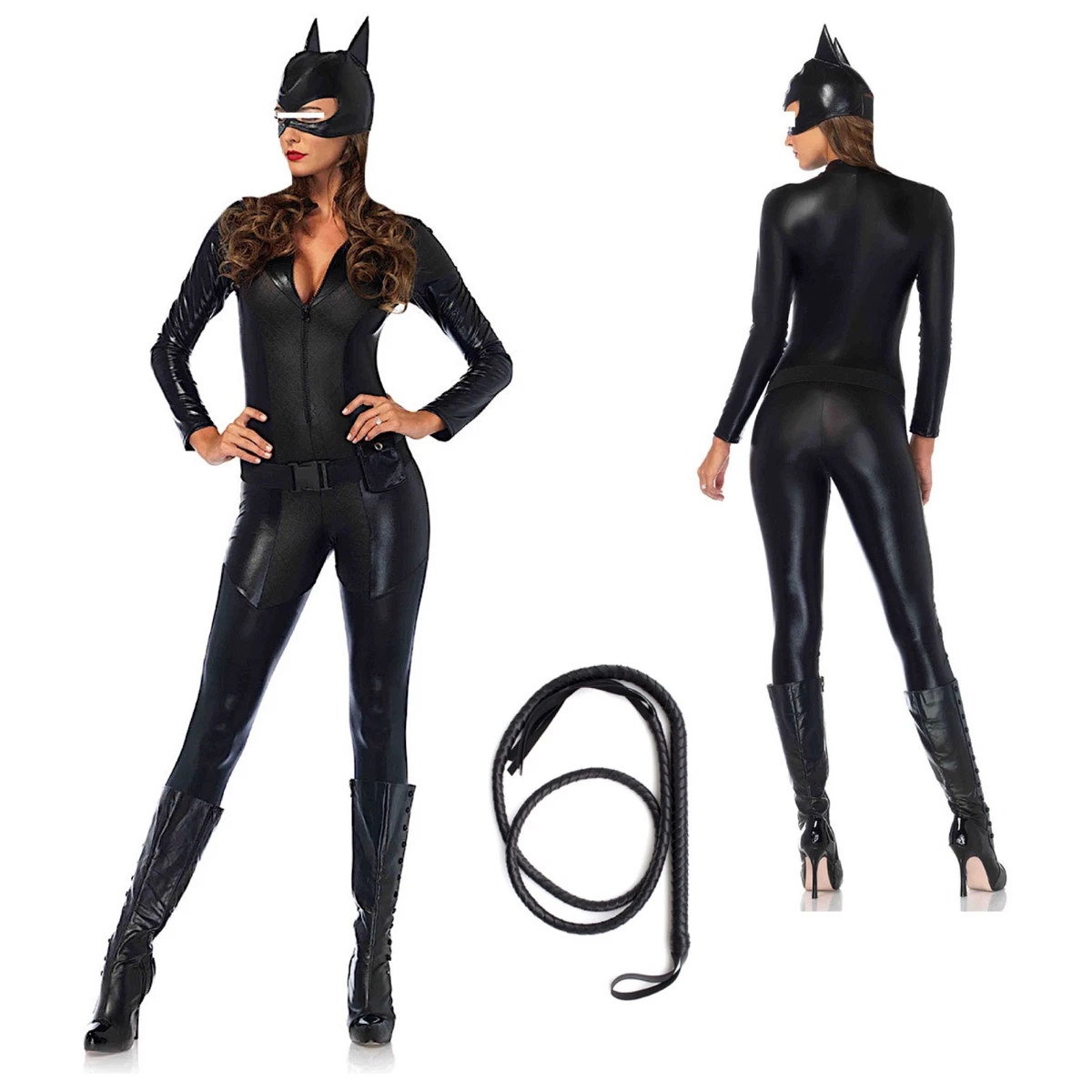 Cat Woman Donna Vestito Carnevale Maschera Cosplay Costume CATWOM2 CL