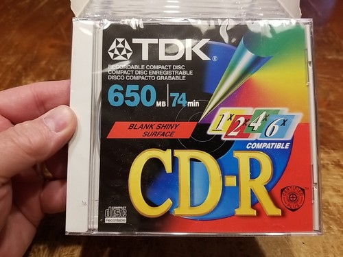 TDK 74 Minute 650mb Music CD-R Regular Case 10 Pack Individually Sealed Disc - Picture 9 of 11
