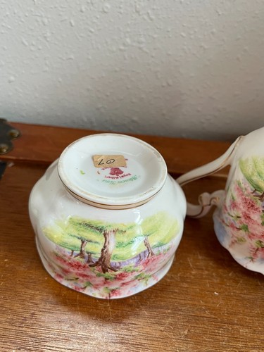 Crema de porcelana y azúcar vintage Royal Albert Crown China FLOR TIME marcados con - Imagen 12 de 12