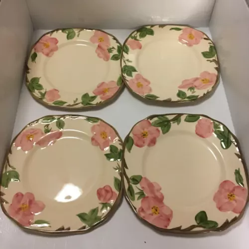 Vintage Franciscan Ware Desert Rose 7.5" in Salad Plates USA Set Of 4