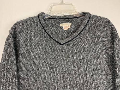Carbon2Cobalt Men's Sweater V Neck Gray Grey Cotton Chunky Heavy Thick Knit XL - Picture 3 of 9