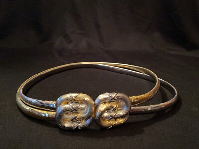 Hattie Carnegie Vintage rare stretch belt Vintage Hattie Carnegie Gold Tone Belt: Snake Buckle Stretch  main image 4