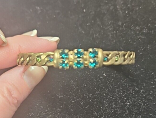 Sorrelli Wild Fern Swarovski Crystal & Gold Chain Cuff - Picture 2 of 6